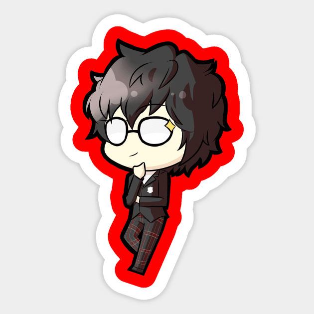 Chibi Ren Amamiya - Persona 5 Sticker by MangaXai